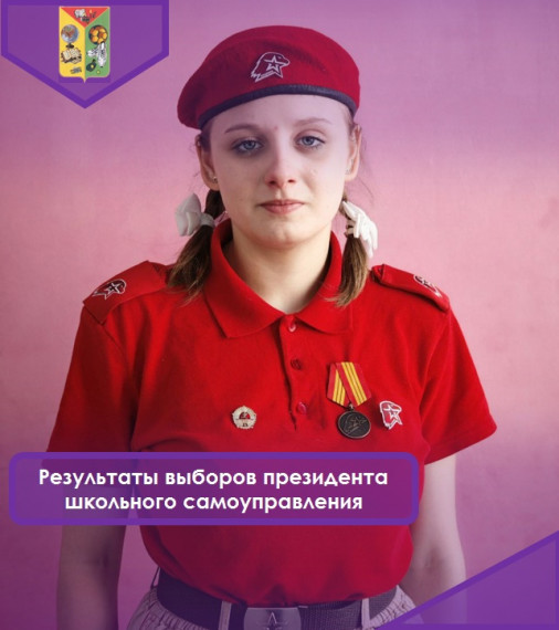 Результаты выборов президента школьного самоуправления.